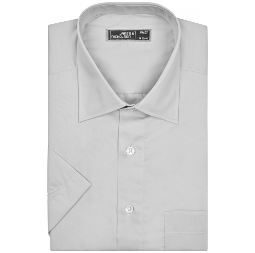light-grey Men's Business Shirt Short-Sleeved