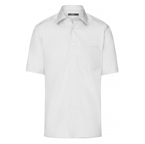 white Men's Business Shirt Short-Sleeved