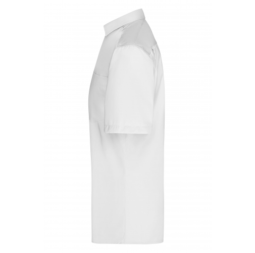 white Men's Business Shirt Short-Sleeved