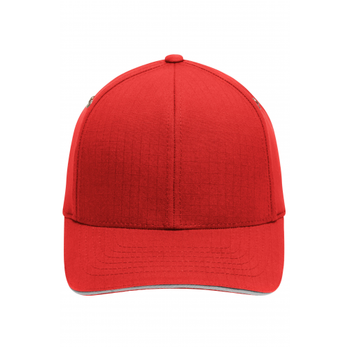 red/silver Flexfit® Ripstop Sandwich Cap