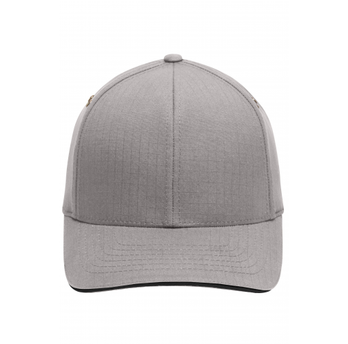 silver/black Flexfit® Ripstop Sandwich Cap