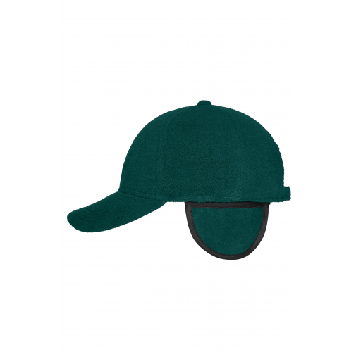 dark-green 6 Panel Fleece Cap with Earflaps