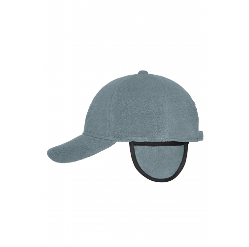grey 6 Panel Fleece Cap with Earflaps