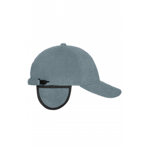 grey 6 Panel Fleece Cap with Earflaps