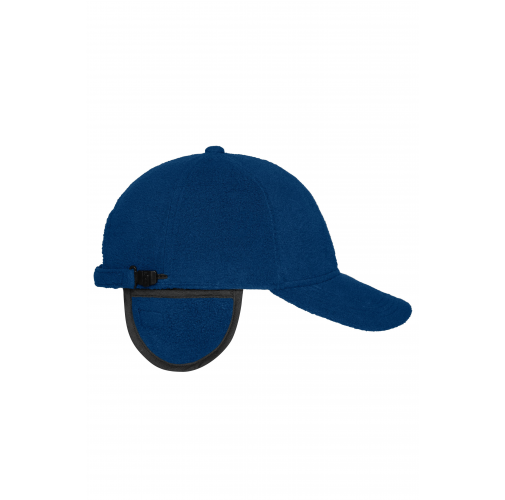 navy 6 Panel Fleece Cap with Earflaps