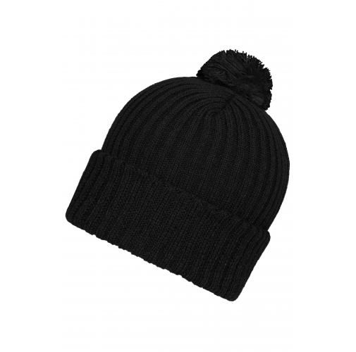 Knitted Cap with Pompon