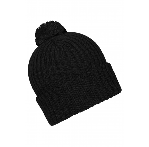 Knitted Cap with Pompon