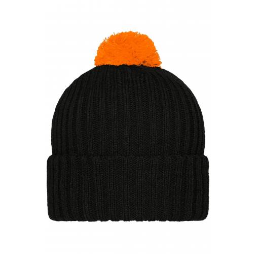 Knitted Cap with Pompon