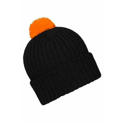 Knitted Cap with Pompon