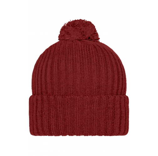 Knitted Cap with Pompon