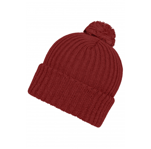 Knitted Cap with Pompon