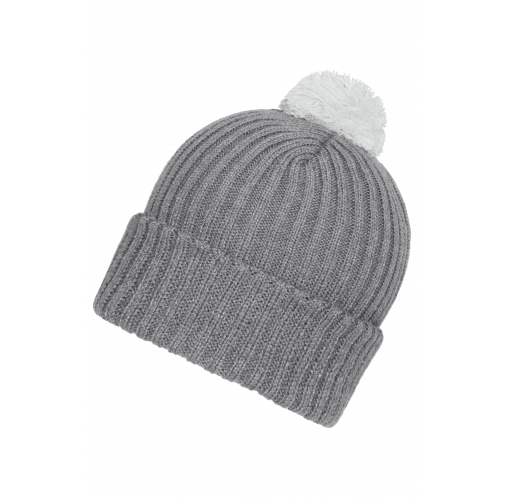 Knitted Cap with Pompon