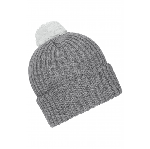 Knitted Cap with Pompon