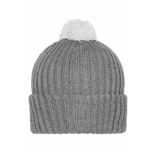 Knitted Cap with Pompon