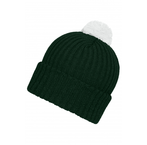 Knitted Cap with Pompon