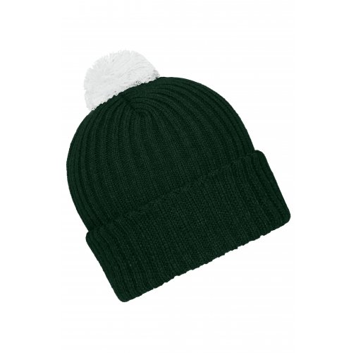 Knitted Cap with Pompon