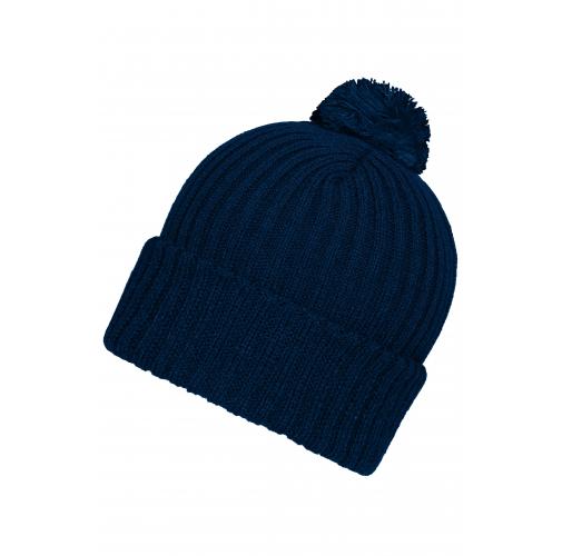 Knitted Cap with Pompon