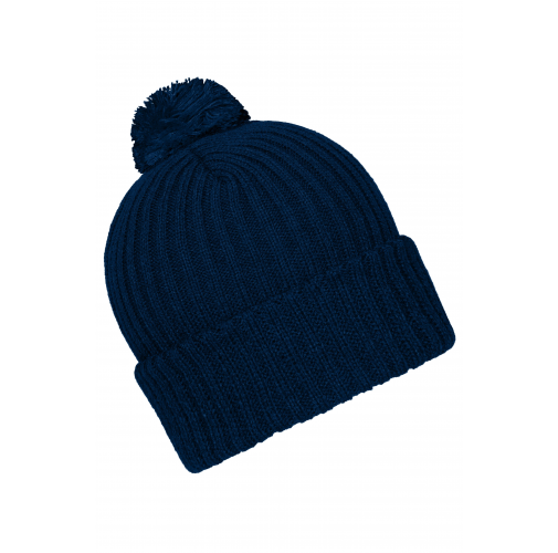 Knitted Cap with Pompon