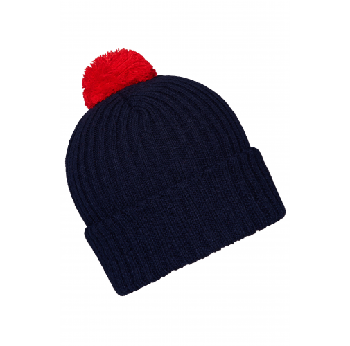 Knitted Cap with Pompon