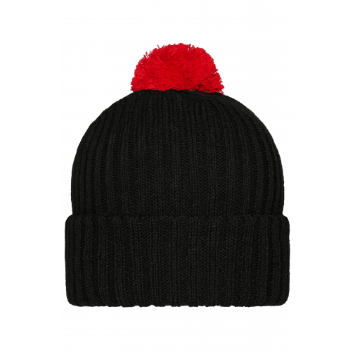 Knitted Cap with Pompon