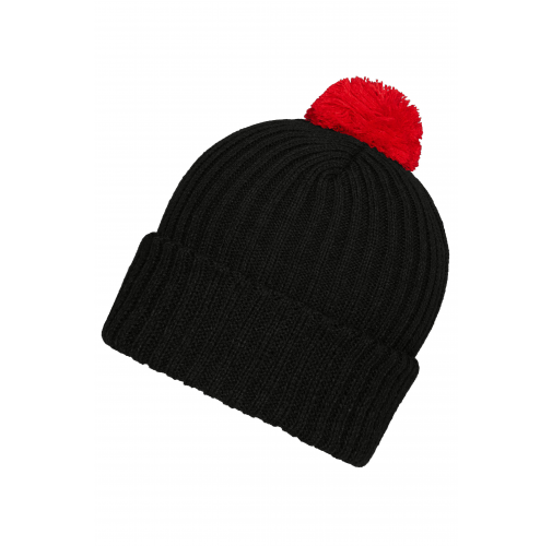 Knitted Cap with Pompon