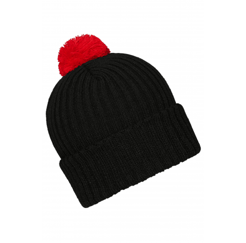 Knitted Cap with Pompon