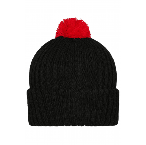 Knitted Cap with Pompon