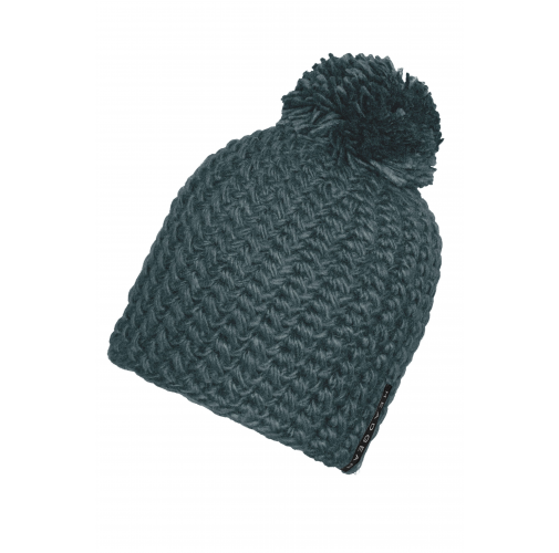 Unicoloured Crocheted Cap with Pompon