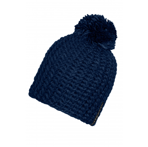 Unicoloured Crocheted Cap with Pompon