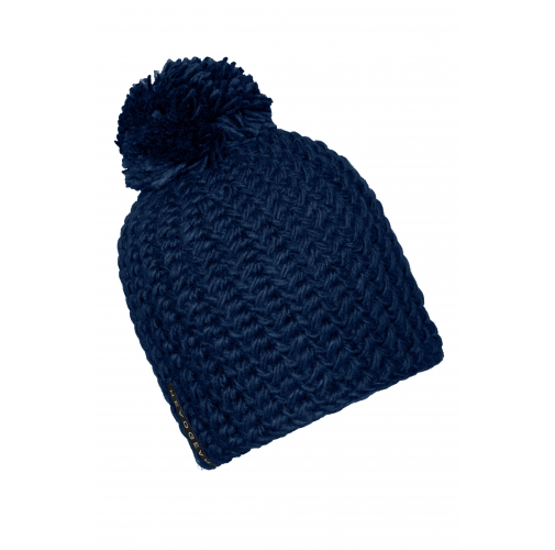 Unicoloured Crocheted Cap with Pompon