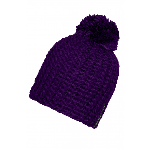 Unicoloured Crocheted Cap with Pompon