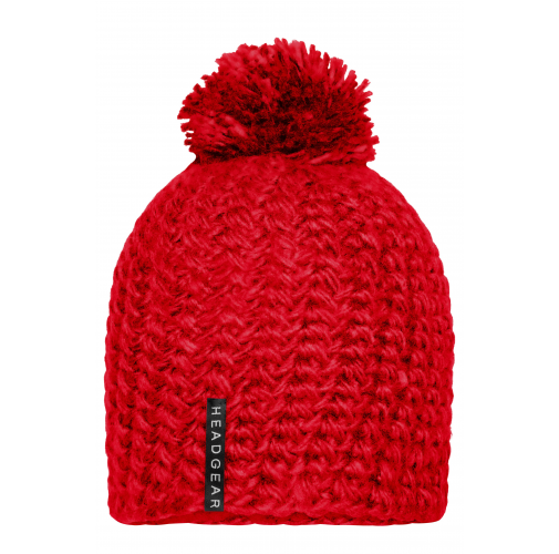 Unicoloured Crocheted Cap with Pompon