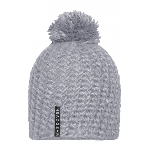 Unicoloured Crocheted Cap with Pompon