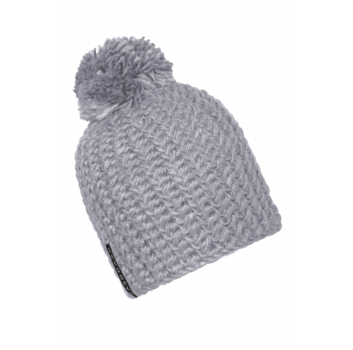 Unicoloured Crocheted Cap with Pompon