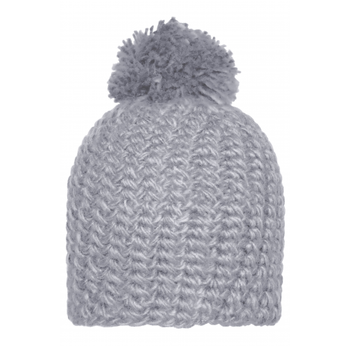 Unicoloured Crocheted Cap with Pompon