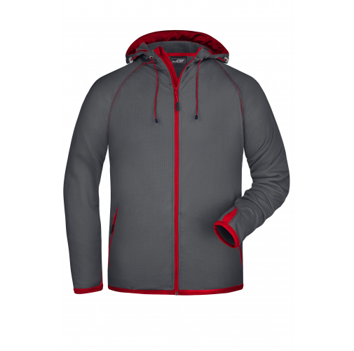 carbon/red Men's Hooded Fleece