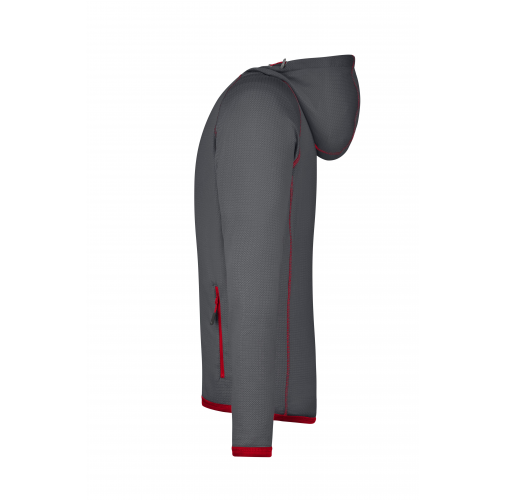 carbon/red Men's Hooded Fleece
