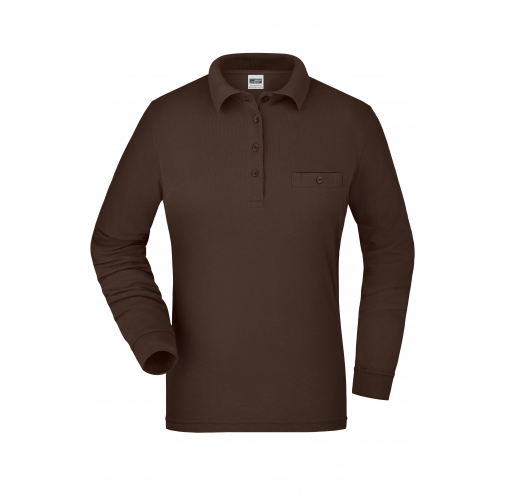 Ladies\' Workwear Polo Pocket Longsleeve