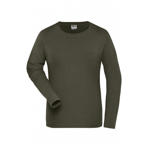 Ladies\' BIO Stretch-Longsleeve Work - SOLID - OCS Blended