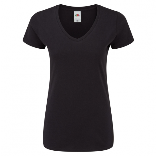 black Camiseta Mujer Color Iconic V-Neck