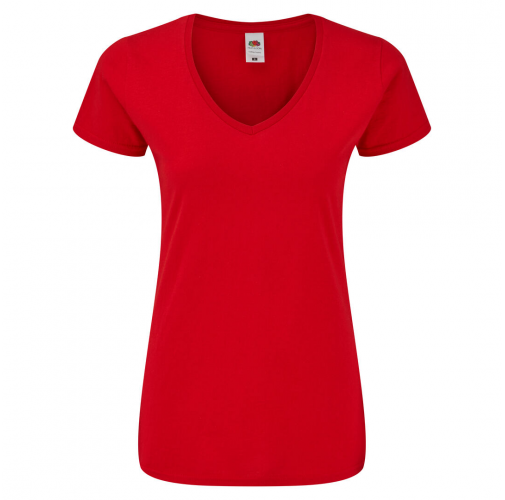 red Camiseta Mujer Color Iconic V-Neck