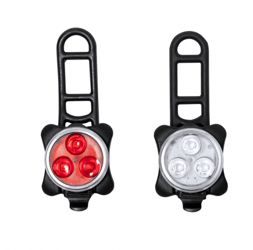 black Set Luces Seguridad Bici Remko