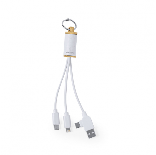 white Cable Cargador Poskin