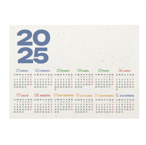 white Calendario Sobremesa Semilla Koryo