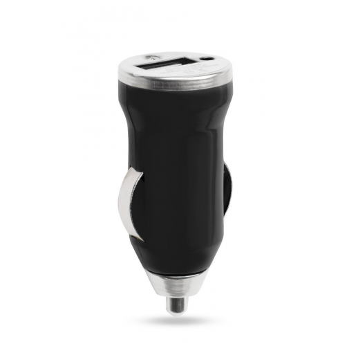 black Cargador Coche USB Hikal