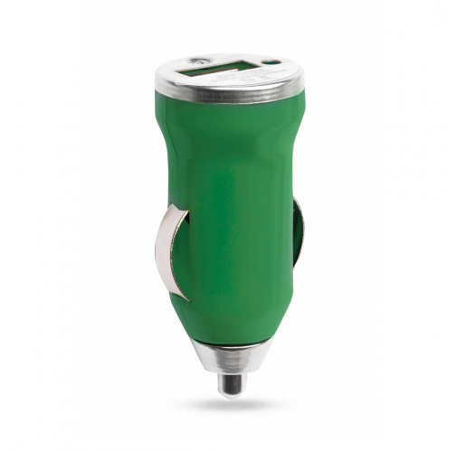 green Cargador Coche USB Hikal