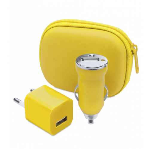 yellow Set Cargadores USB Canox