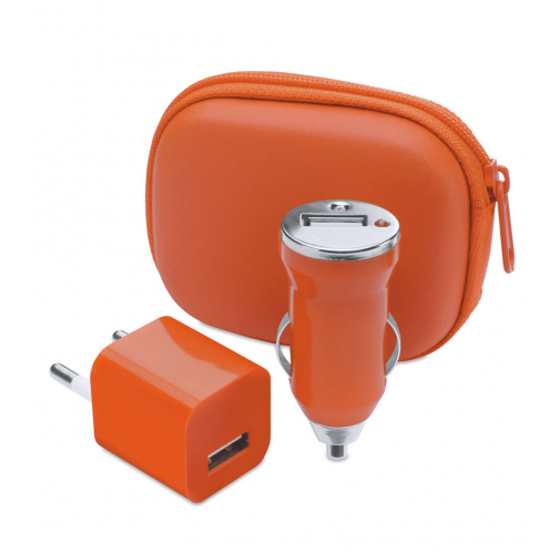 orange Set Cargadores USB Canox