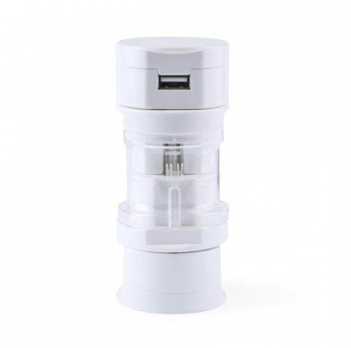 white Adaptador Enchufes Tribox