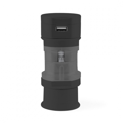 black Adaptador Enchufes Tribox